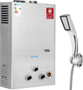 BreeRainz 16L Gas-Durchlauferhitzer mit 32 kW, inkl. Duschkopf, niedriger Startdruck 0,2 bar, ideal für Zuhause und Wohnmobile