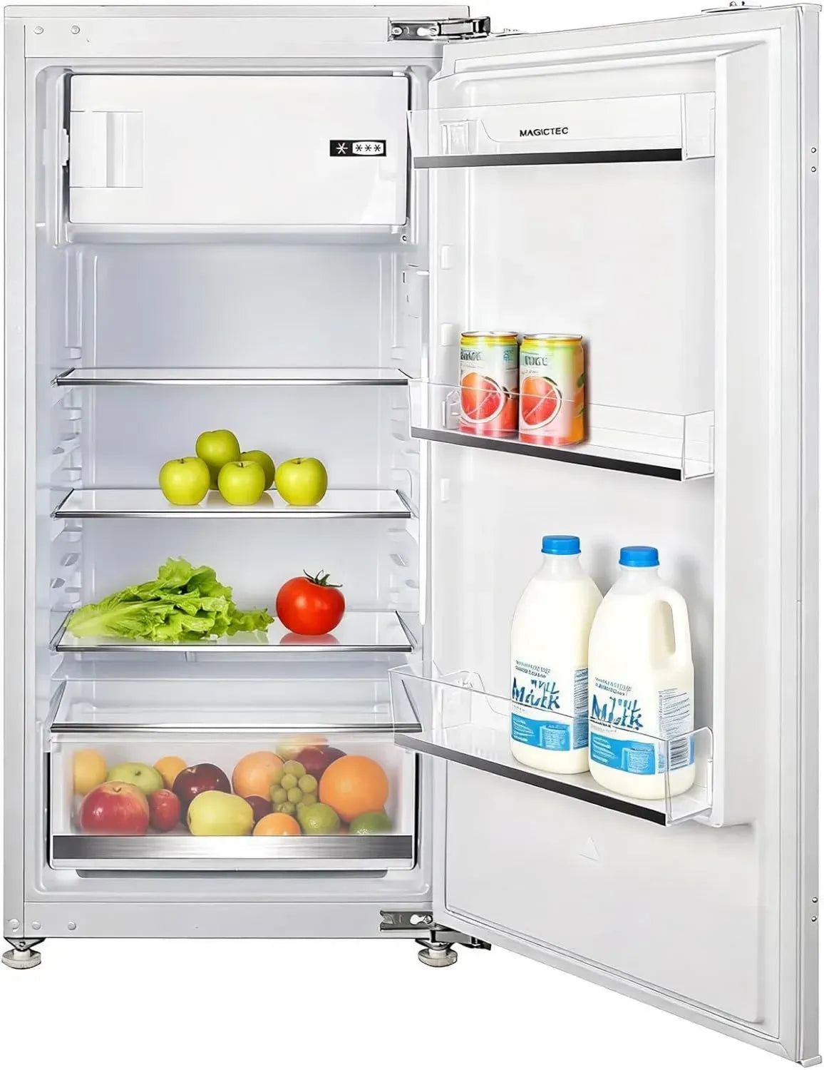 Energieeffizienter Einbaukühlschrank 122 cm mit Gefrierfach, 188 L Gesamtkapazität